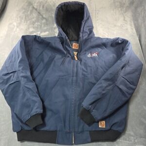 Berne Duck Canvas Quilted Jacket Navy Embroidered "DISH NETWORK " 3XLR